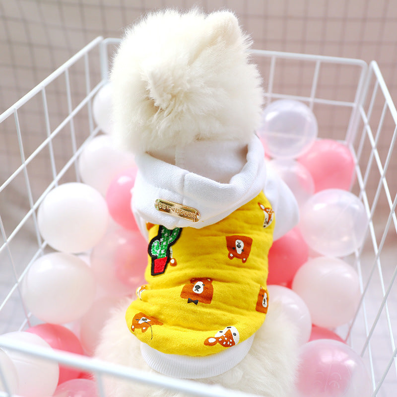 Fleece Hooded Sweater Clothes Pet Cat