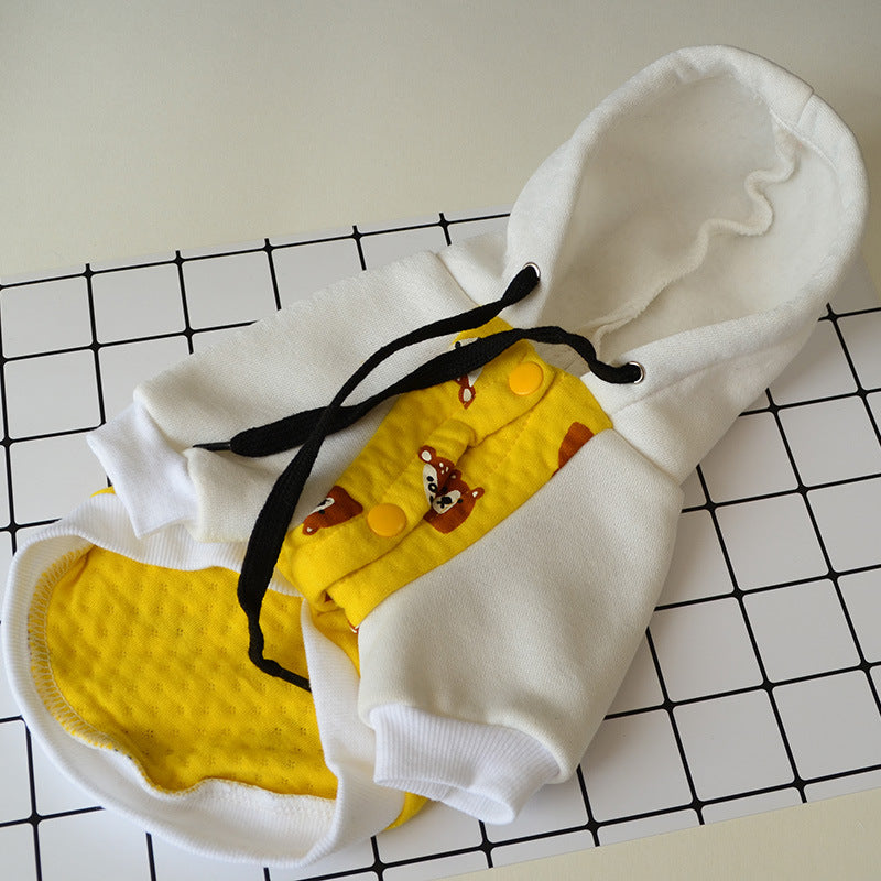 Fleece Hooded Sweater Clothes Pet Cat